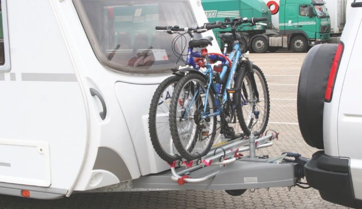 swift caravan rear bike rack