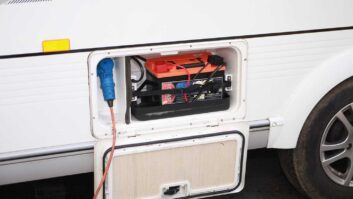 The battery in a caravan