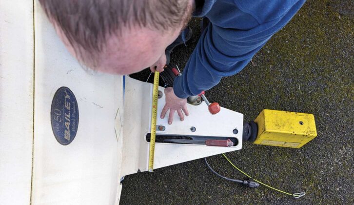 Nigel measuring the A-frame