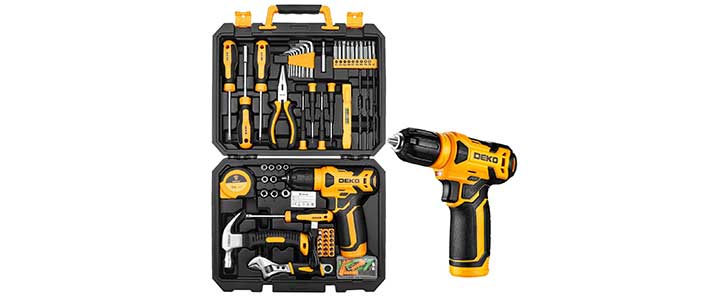 DEKO Tool Set with Cordless Drill