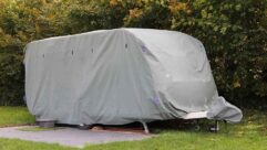 A caravan under a cover