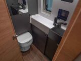 The new Cleanflex toilet system in a caravan