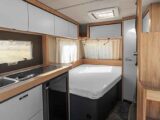 The bedroom of a Knaus Sports tourer