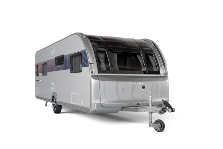 A new-for-2025 Adria tourer showing the latest exterior colour scheme