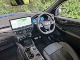 The touchscreen and steering wheel in the Kuga